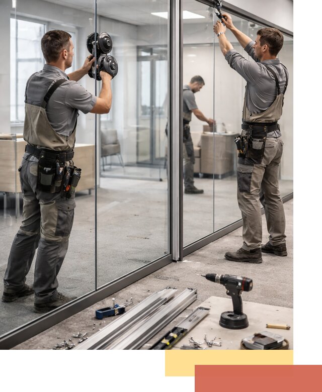 Стеклянные офисные перегородки под ключ в Сестрорецке