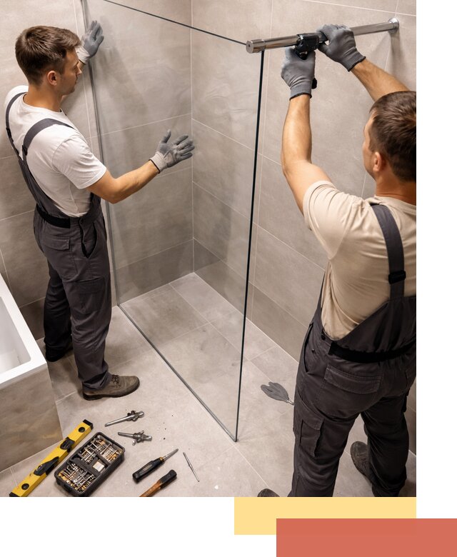 Стеклянные перегородки для душа в Сестрорецке — изготовление и монтаж