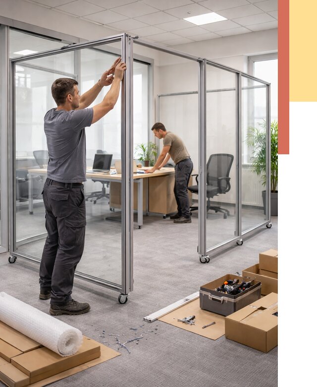 Мобильные офисные перегородки в Сестрорецке от 12811 руб. — установка под ключ | ОТДЕЛОЧНИК-Сст