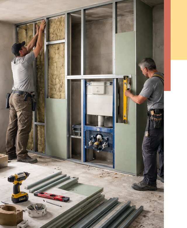 Установка сантехнических перегородок в Сестрорецке от 8712 руб. | ОТДЕЛОЧНИК-Сст