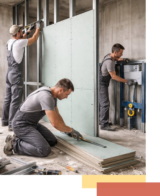 Монтаж и ремонт сантехнических перегородок в Сестрорецке