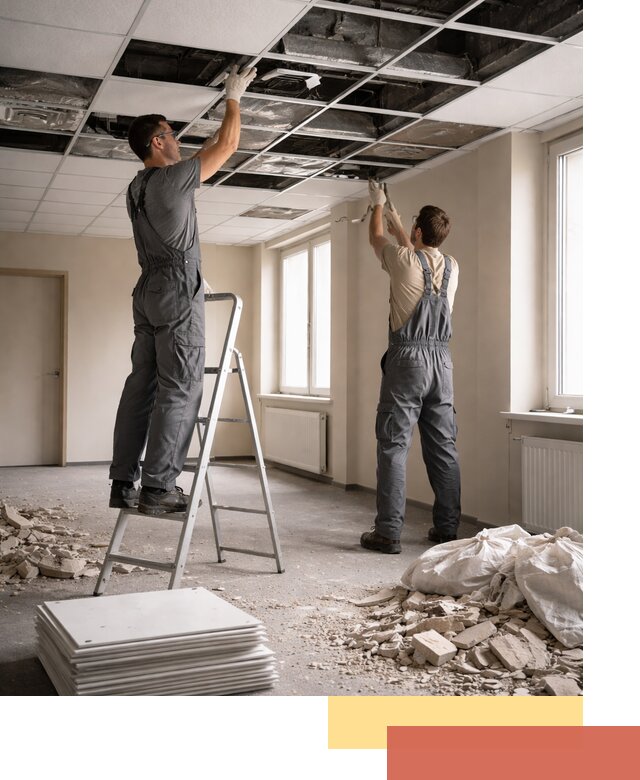 Демонтаж потолков Армстронг профессионально в Сестрорецке