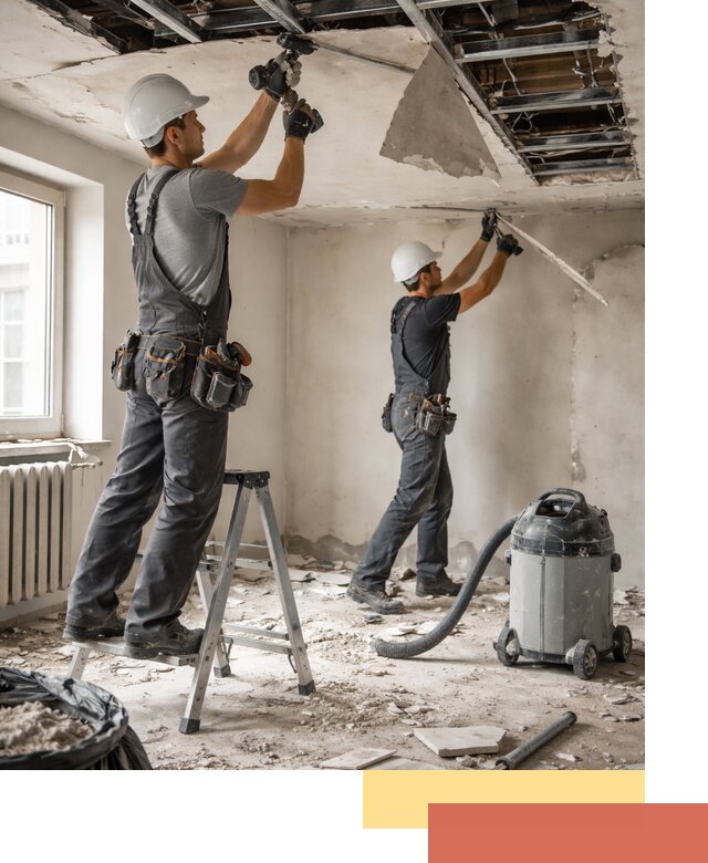 Демонтаж гипсокартонного потолка в Сестрорецке быстро и аккуратно