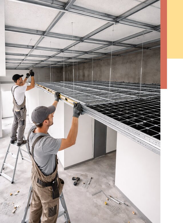 Монтаж потолка грильято в Сестрорецке от 461 руб./м² — быстрая сборка под ключ | ОТДЕЛОЧНИК-Сст