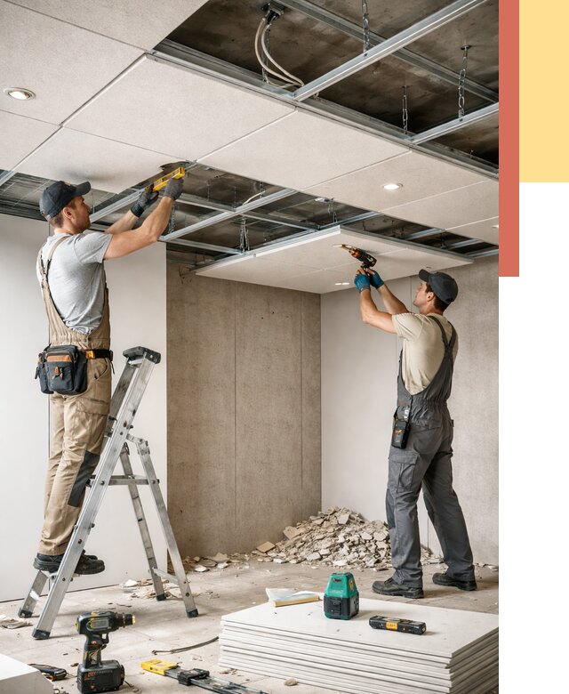 Монтаж акустического потолка в Сестрорецке от 6662 руб/м2 — быстро и недорого | ОТДЕЛОЧНИК-Сст