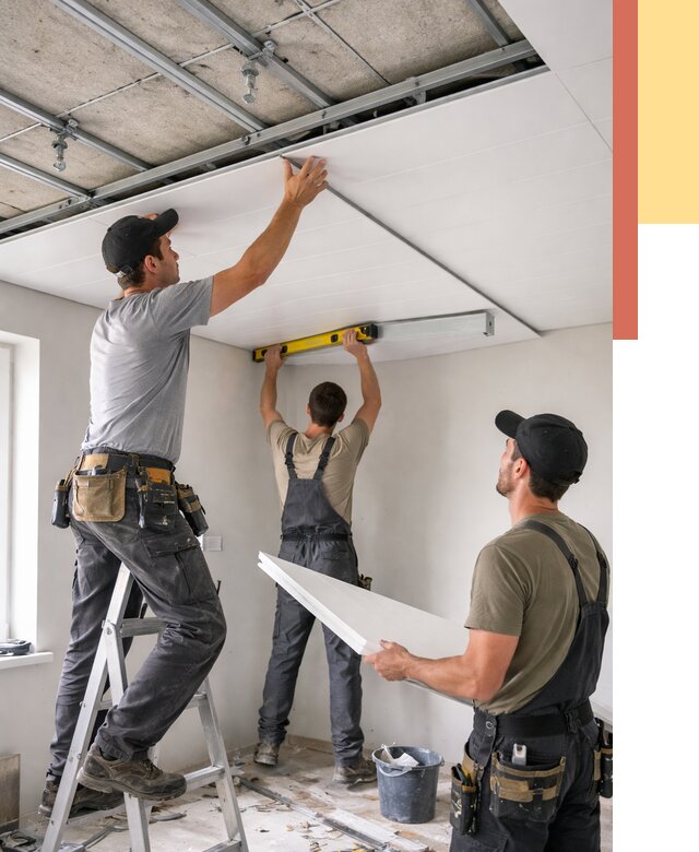 Монтаж потолка из ПВХ панелей в Сестрорецке от 3587 руб./м2 — быстро и недорого | ОТДЕЛОЧНИК-Сст