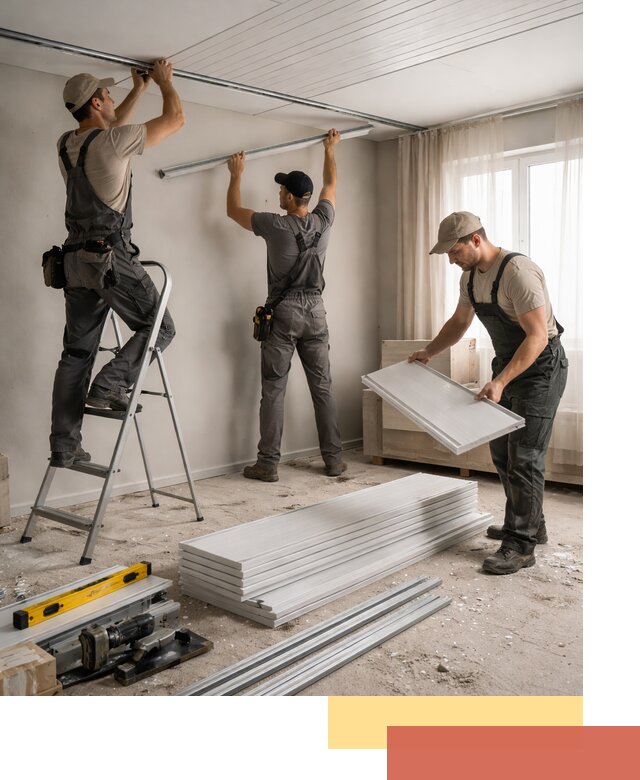 Монтаж потолка из ПВХ панелей в Сестрорецке оперативно и качественно