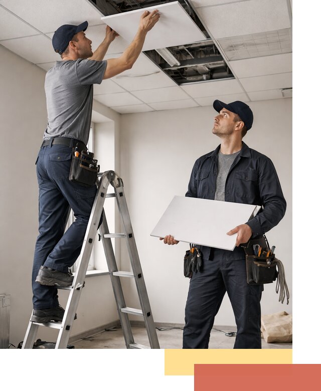 Обслуживание подвесного потолка в Сестрорецке — ремонт и чистка