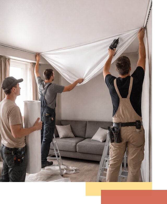 Монтаж сатинового натяжного потолка в Сестрорецке качественно и быстро