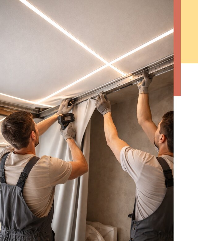 Монтаж натяжного потолка со световыми линиями в Сестрорецке от 1230 руб. | ОТДЕЛОЧНИК-Сст