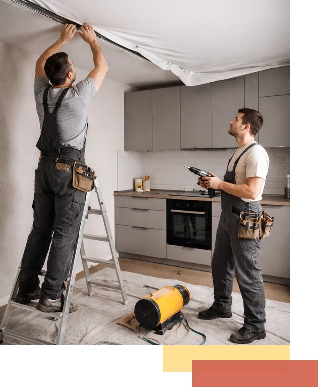 Монтаж натяжного потолка на кухне в Сестрорецке