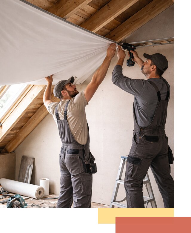 Монтаж натяжного потолка в мансарде в Сестрорецке