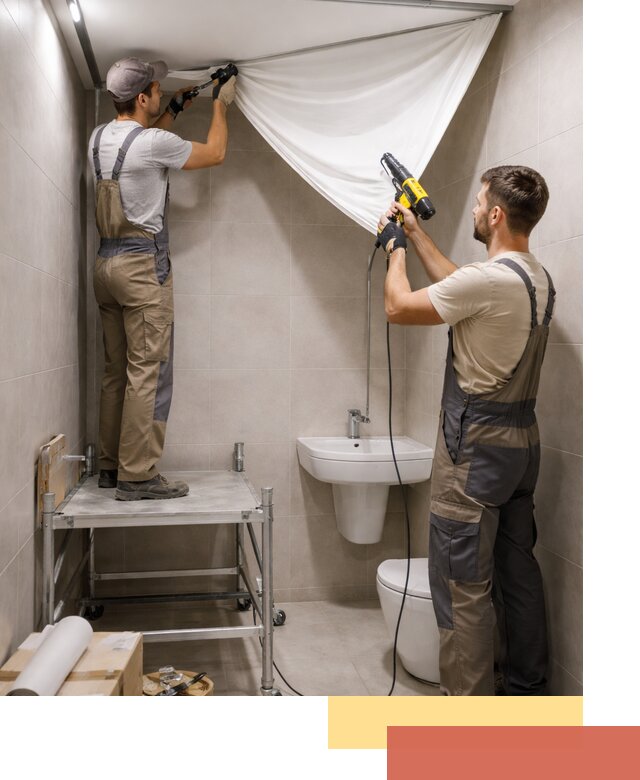 Монтаж натяжного потолка в санузле в Сестрорецке