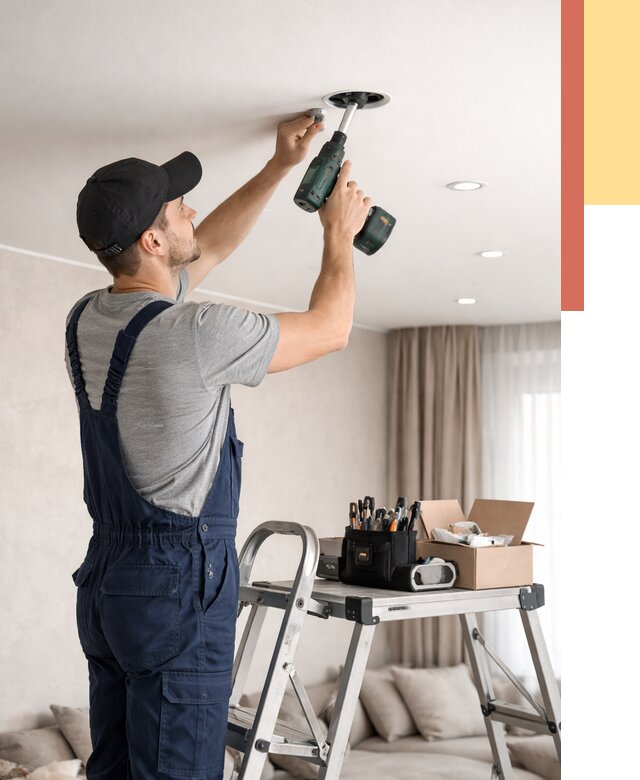 Установка и монтаж точечных светильников в натяжной потолок в Сестрорецке от 1845 руб. | ОТДЕЛОЧНИК-Сст