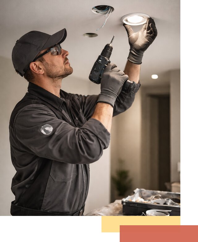 Установка точечных светильников в натяжной потолок в Сестрорецке