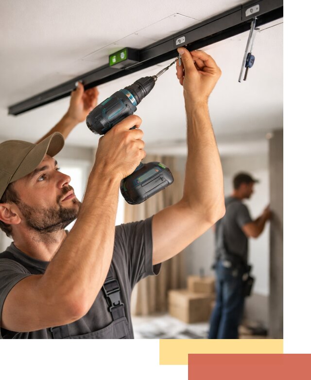 Установка трековых светильников в натяжной потолок в Сестрорецке