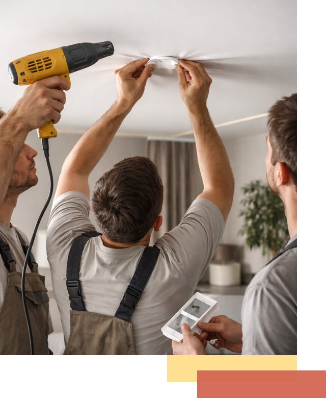 Ремонт прокола полотна натяжного потолка в Сестрорецке