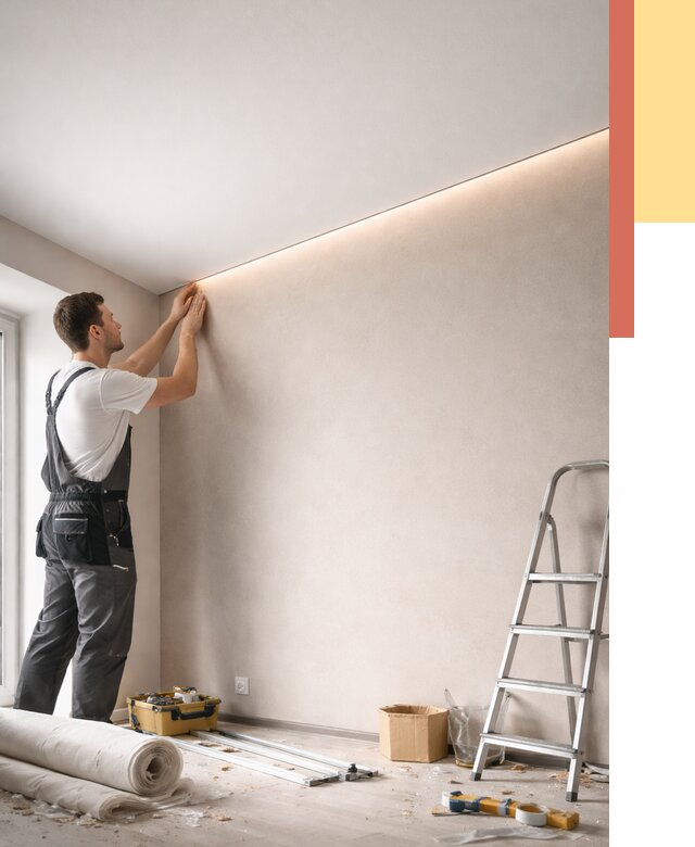 Теневые натяжные потолки в Сестрорецке от 8404 руб. под ключ | ОТДЕЛОЧНИК-Сст