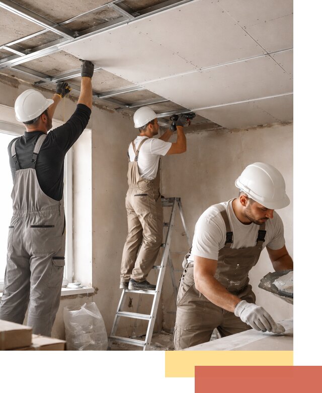 Одноуровневый потолок из гипсокартона в Сестрорецке — монтаж и отделка