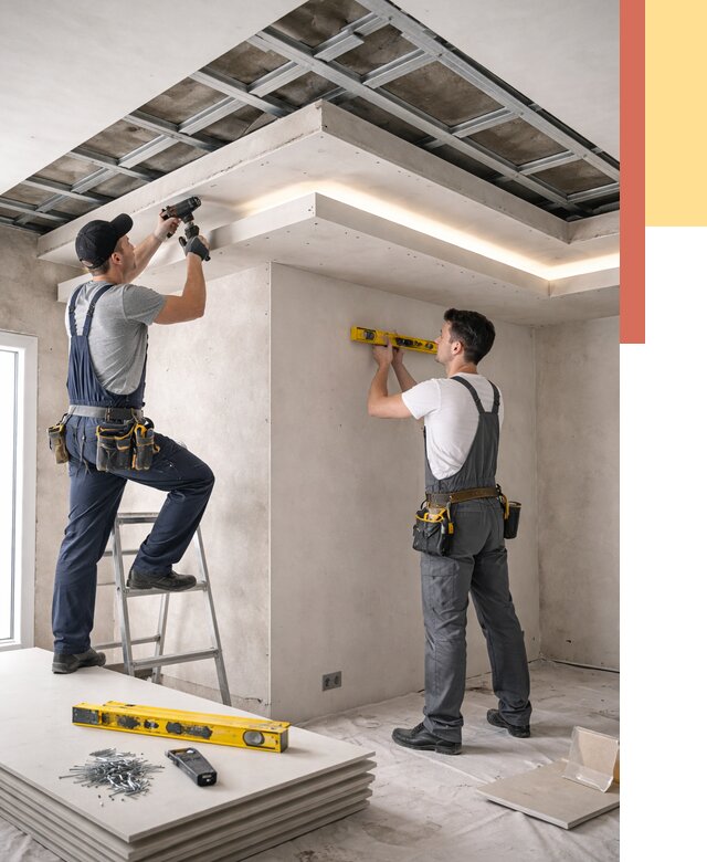 Двухуровневый потолок из гипсокартона в Сестрорецке от 1486 руб. под ключ | ОТДЕЛОЧНИК-Сст