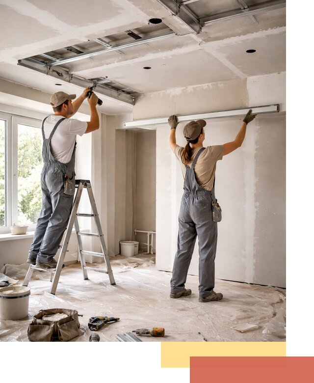 Монтаж многоуровневого потолка из гипсокартона в Сестрорецке