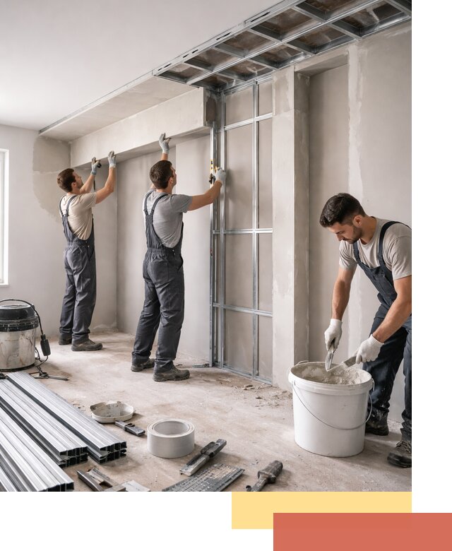 Монтаж потолка из гипсокартона с нишей в Сестрорецке