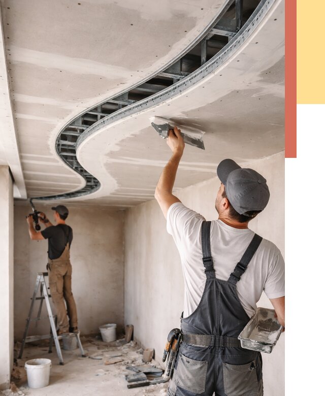 Криволинейный потолок из гипсокартона в Сестрорецке от 2152 руб./м2 | ОТДЕЛОЧНИК-Сст