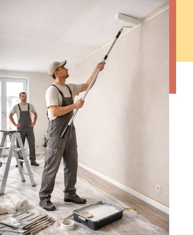 Покраска потолка из гипсокартона в Сестрорецке от 4612 руб./м2 — услуги под ключ | ОТДЕЛОЧНИК-Сст