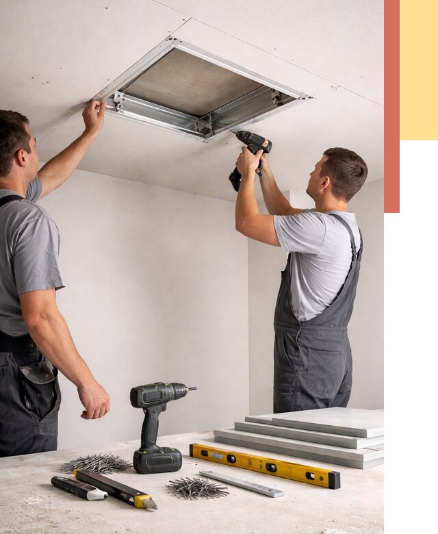 Установка люка в потолок ГКЛ в Сестрорецке от 2562 руб. под ключ | ОТДЕЛОЧНИК-Сст