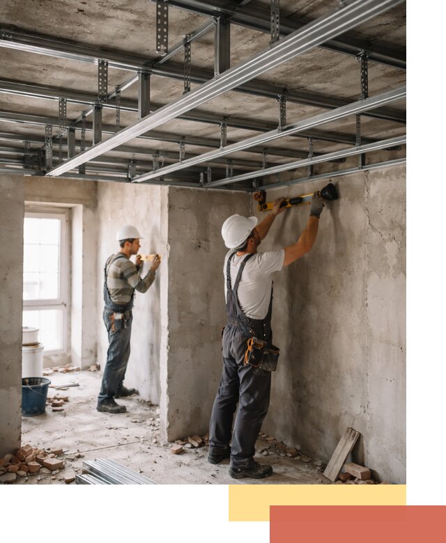 Монтаж каркаса потолка из профильного профиля в Сестрорецке