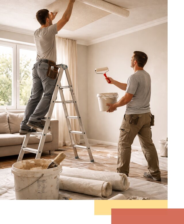 Поклейка обоев на потолок в Сестрорецке — качественно и быстро