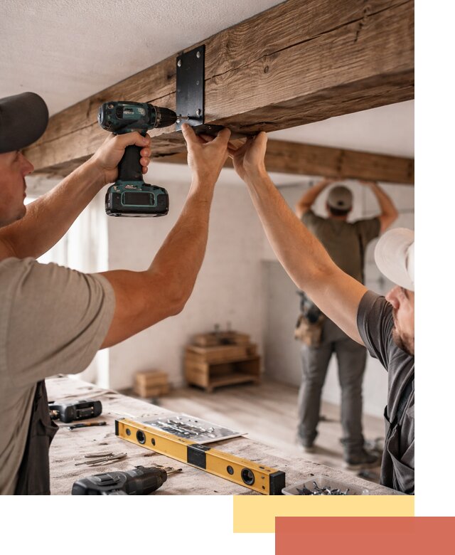 Монтаж декоративных потолочных балок в Сестрорецке