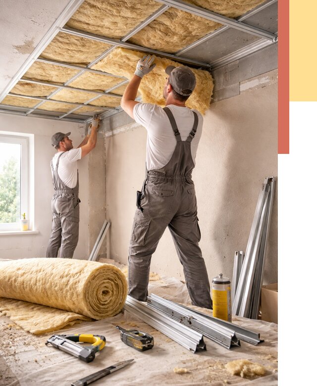 Утепление потолка в Сестрорецке от 7379 руб/м2 — недорого, быстро, под ключ | ОТДЕЛОЧНИК-Сст